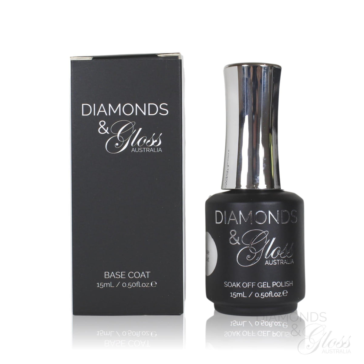 Base Coat HEMA Free Gel Nail Polish Diamonds &amp; Gloss Australia 15ml Bottle Vegan , Cruelty Free