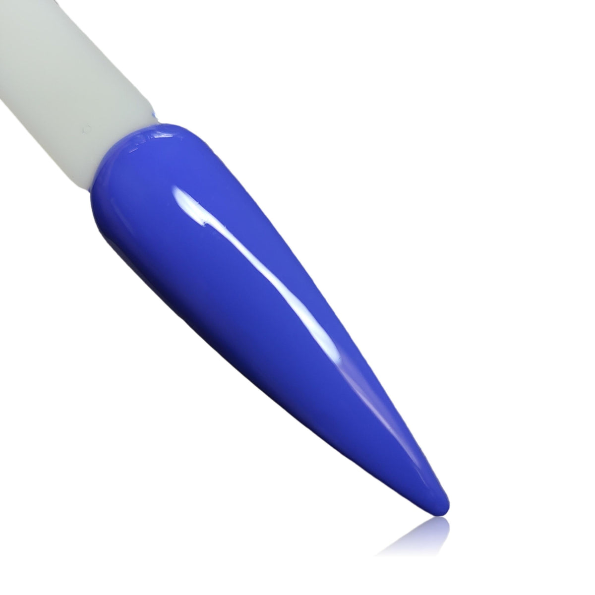 Blue Who HEMA Free Gel Polish on Nail Swatch Stick 