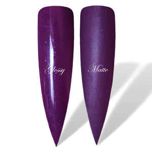 Boysenberry Purple Shimmer Glossy & Matte HEMA Free Gel Nail Polish Swatches 