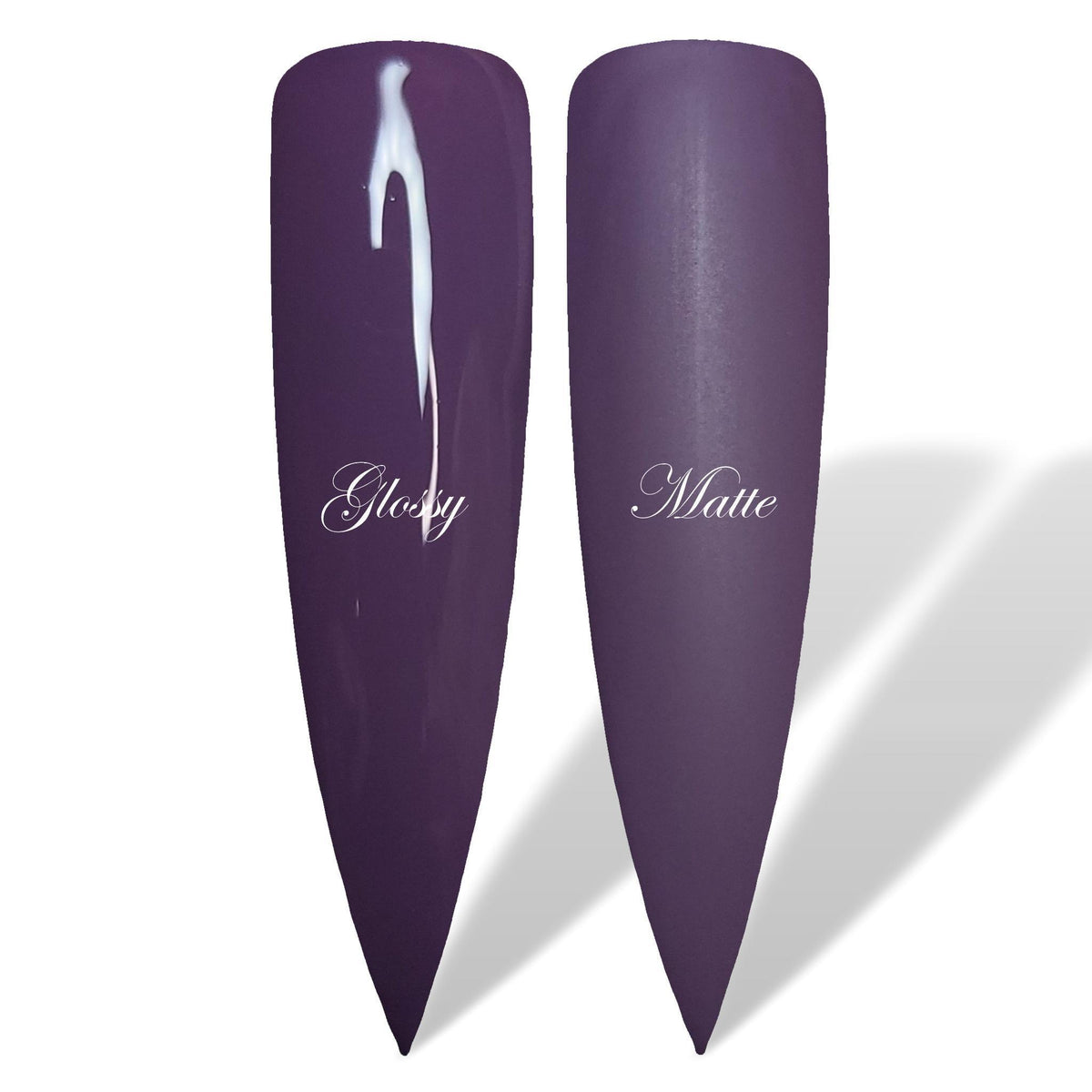 Brandywine Purple Glossy &amp; Matte HEMA Free Gel Nail Polish Swatches 