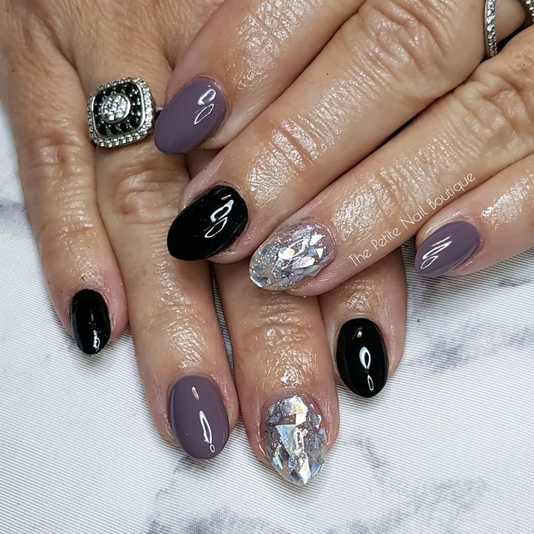 Brandywine Purple HEMA Free Gel Nail Polish Diamonds & Gloss Australia Painted on Gel , Polygel and Acrylic Nails with Nail Art. Vegan , Cruelty Free