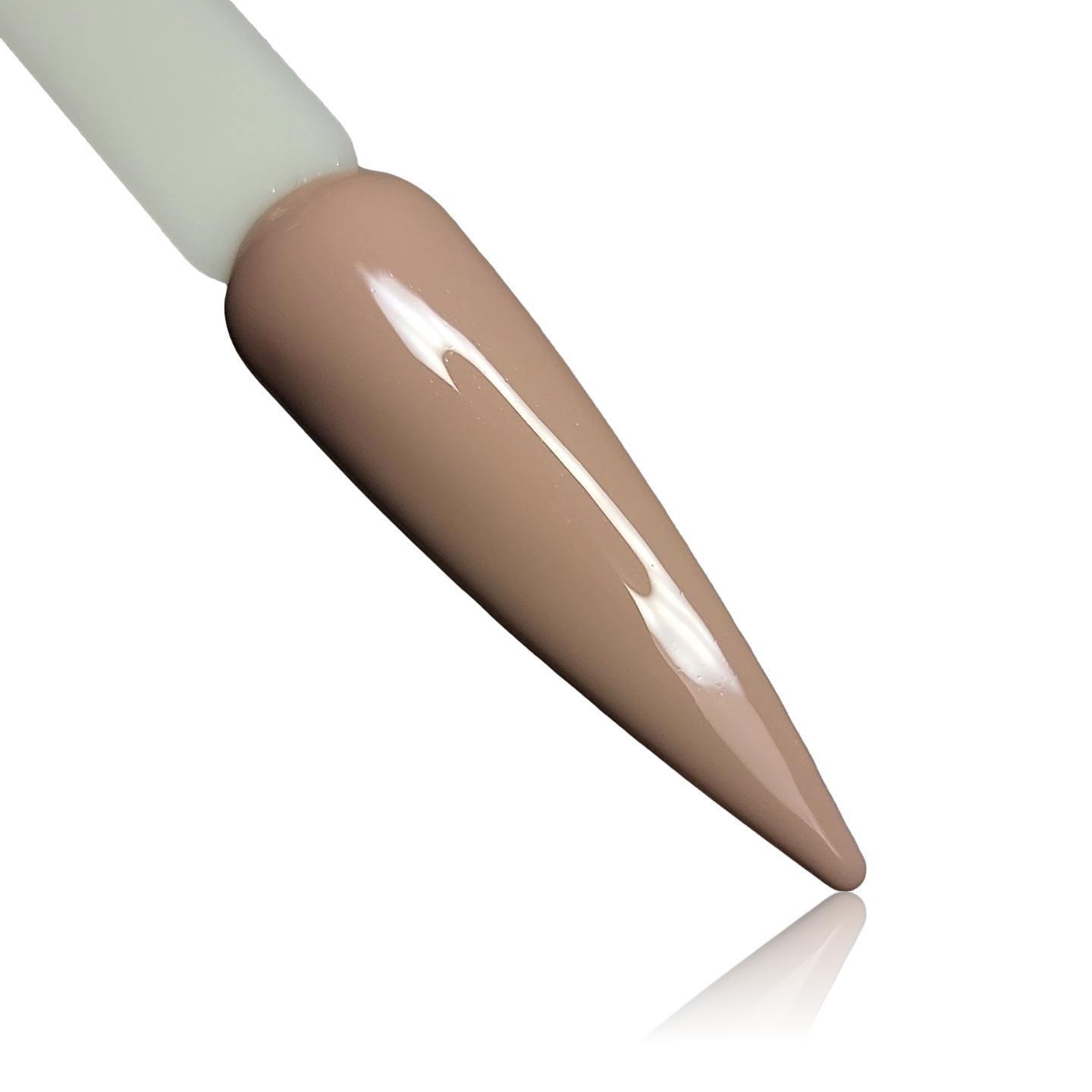 Brownie Light Brown HEMA Free Gel Polish on Nail Swatch Stick 