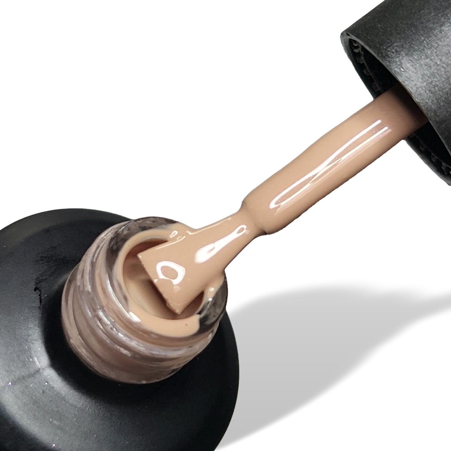 Brownie Light Brown HEMA Free Gel Polish on Nail Swatch Stick 