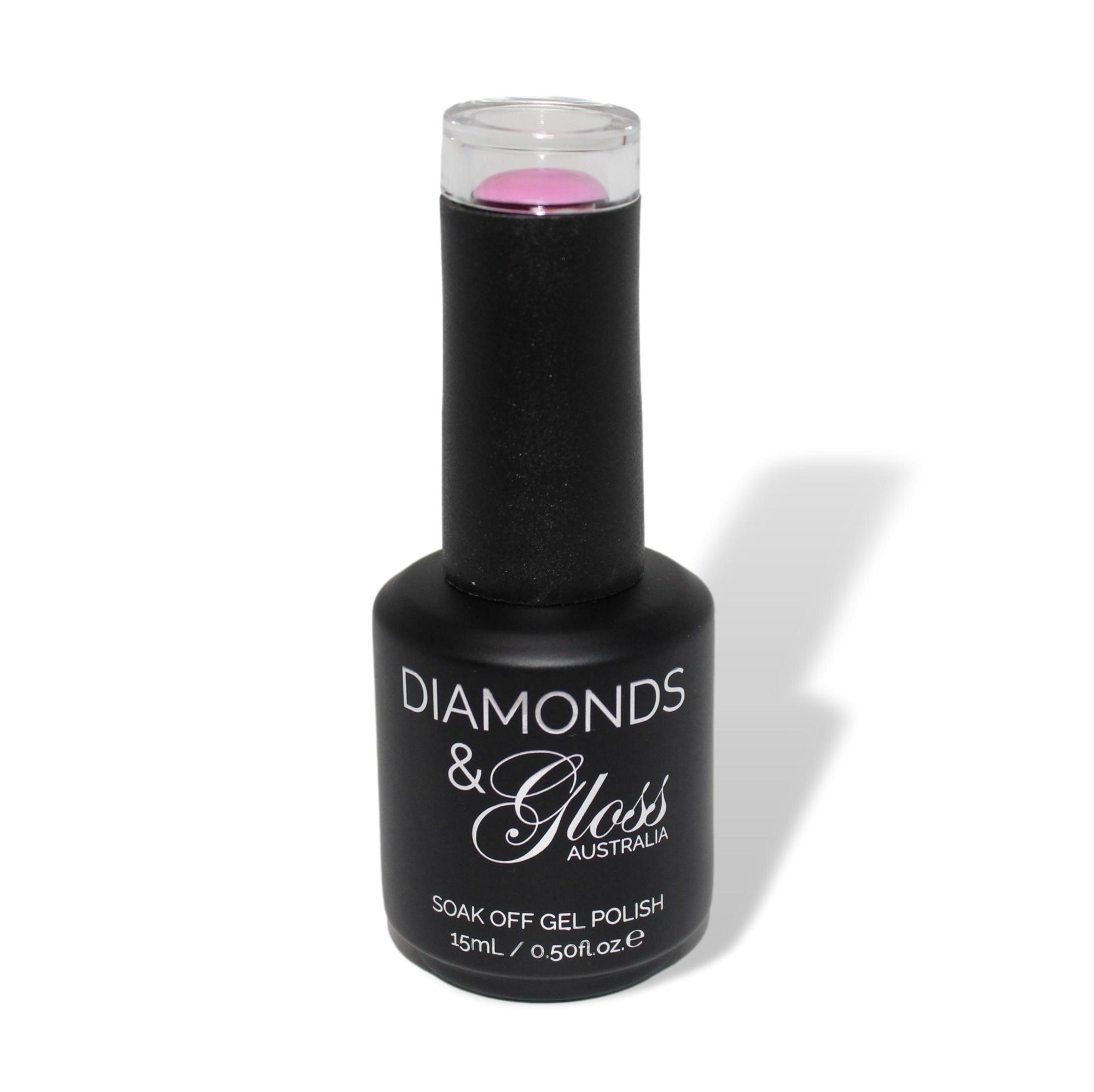 Bubblegum Pink HEMA Free Gel Nail Polish Diamonds & Gloss Australia 15ml Bottle Vegan , Cruelty Free