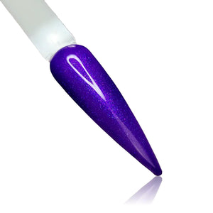 Cadbury Purple Shimmer HEMA Free Gel Polish on Nail Swatch Stick