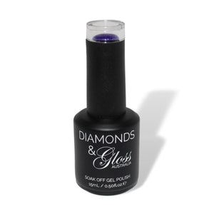 Cadbury Purple Shimmer HEMA Free Gel Nail Polish Diamonds & Gloss Australia 15ml Bottle Vegan , Cruelty Free