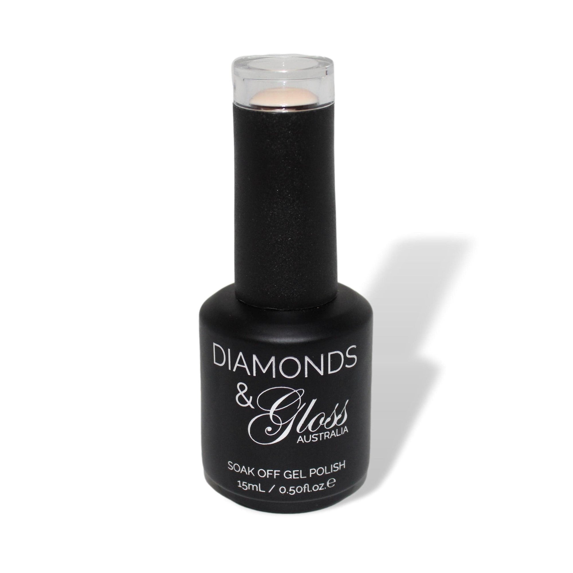 Caramel Nude Cream HEMA Free Gel Nail Polish Diamonds & Gloss Australia 15ml Bottle Vegan , Cruelty Free