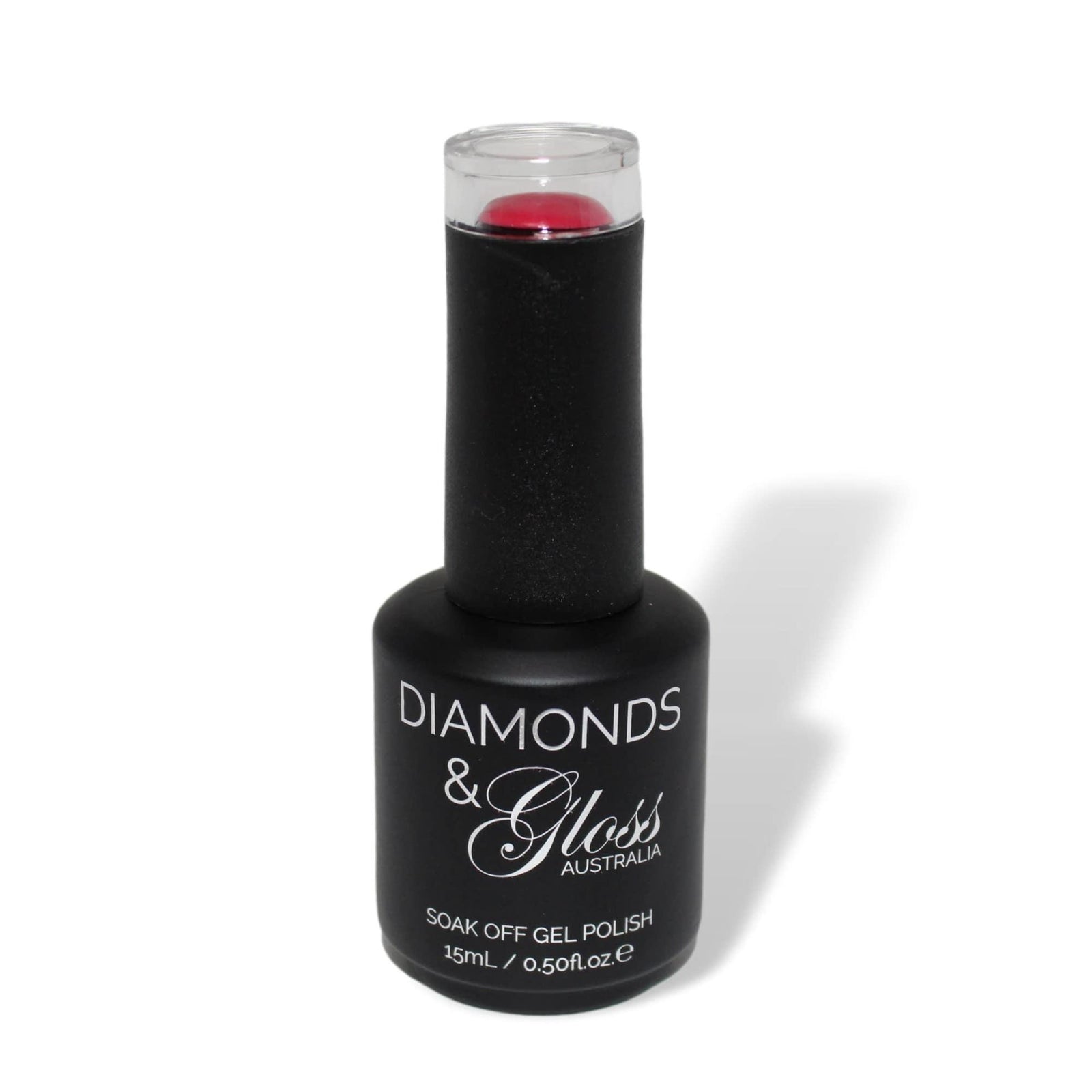 Cherry Red HEMA Free Gel Nail Polish Diamonds & Gloss Australia 15ml Bottle Vegan , Cruelty Free