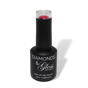 Cherry Red HEMA Free Gel Nail Polish Diamonds & Gloss Australia 15ml Bottle Vegan , Cruelty Free