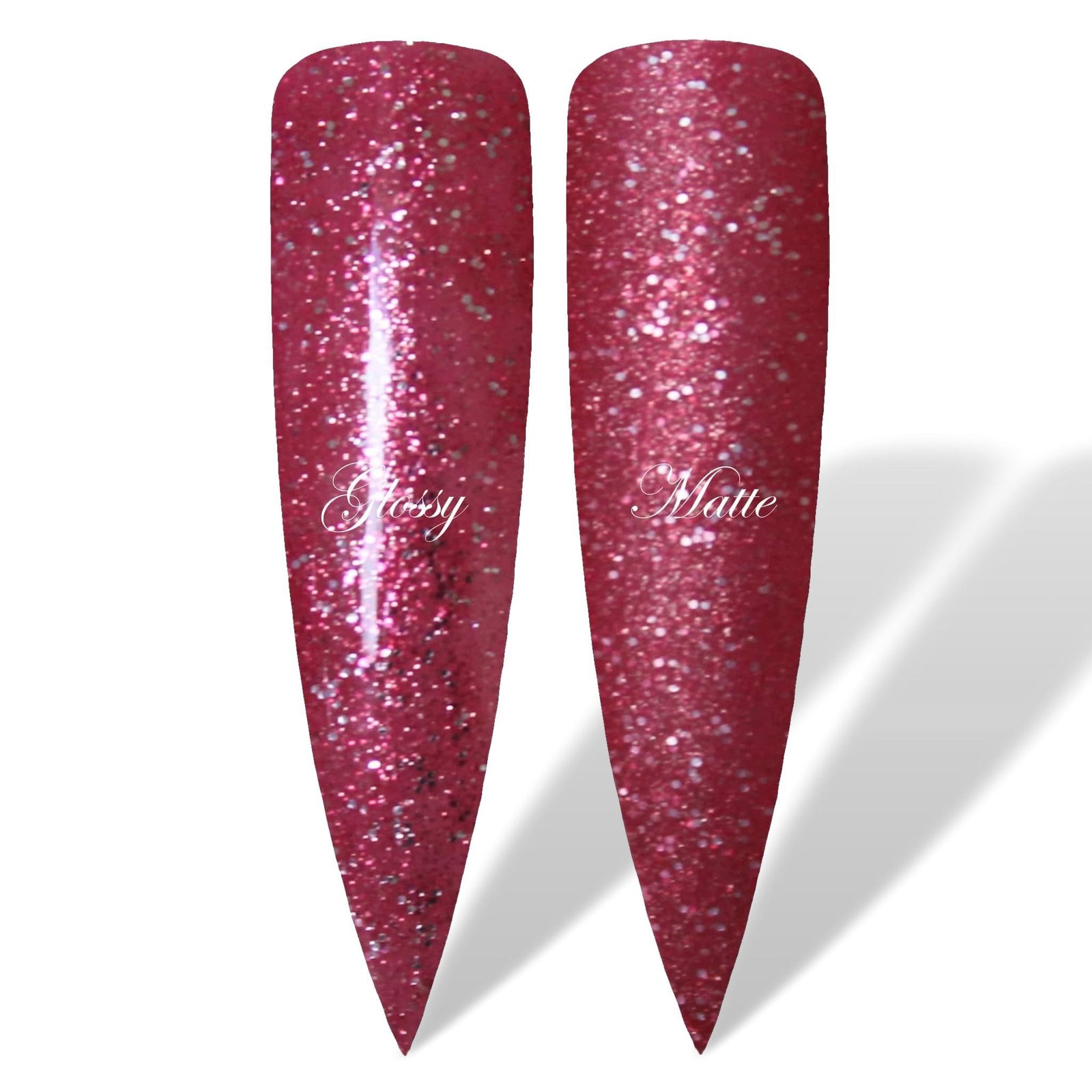 Chilli Spice Red Glitter Shimmer Glossy & Matte HEMA Free Gel Nail Polish Swatches