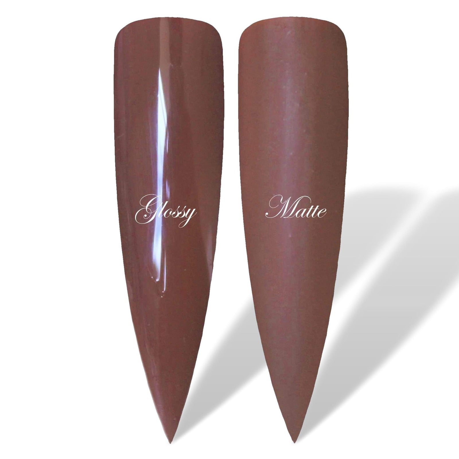 Coffee Brown Glossy & Matte HEMA Free Gel Nail Polish Swatches 