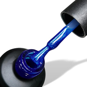 Cool Waters Blue Shimmer HEMA Free Gel Nail Polish 15ml Bottle & Brush 