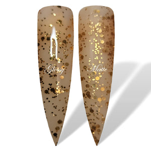 Copper Metallic Glitter Glossy & Matte HEMA Free Gel Nail Polish Swatches 