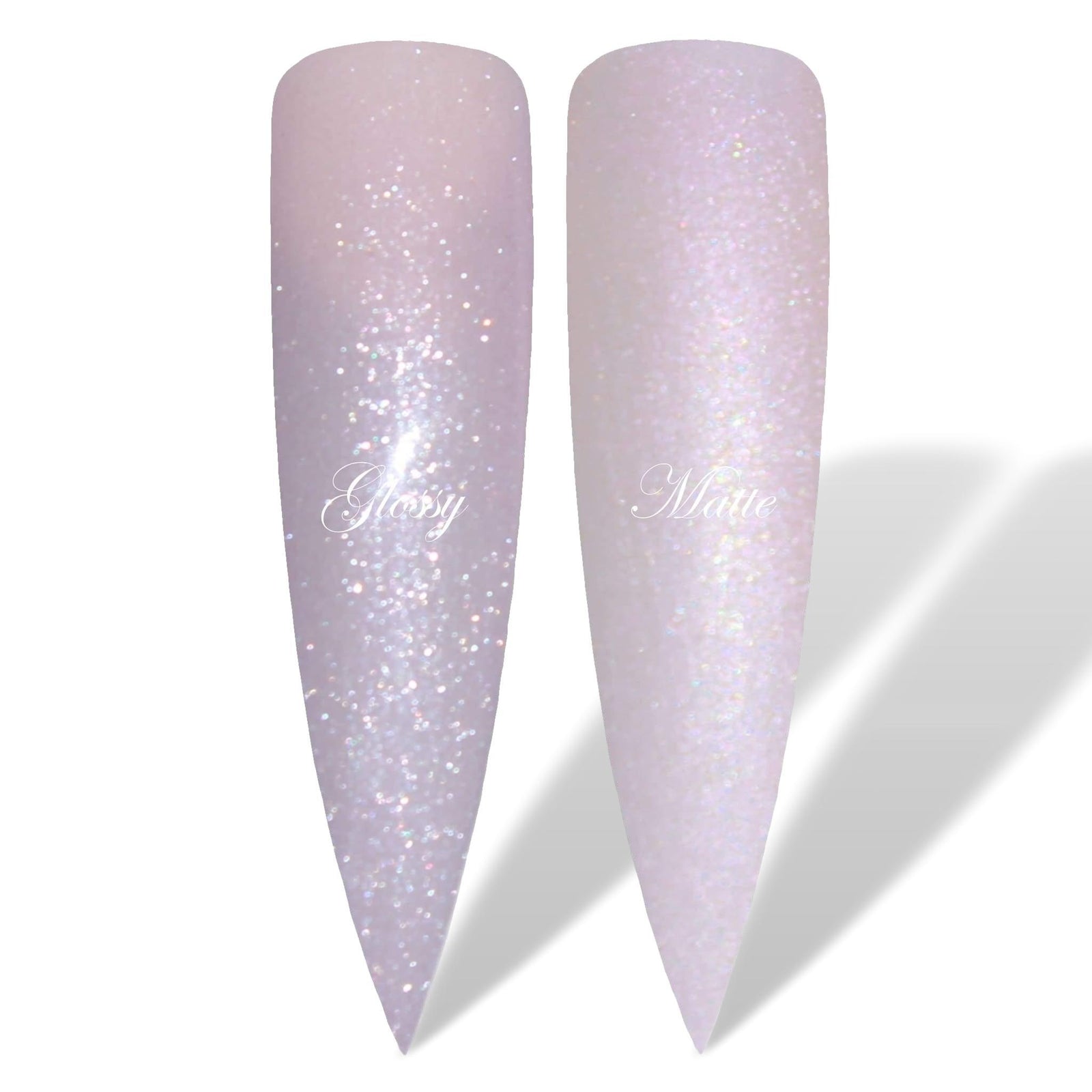 Dainty Light Pink Shimmer Glossy & Matte HEMA Free Gel Nail Polish Swatches 