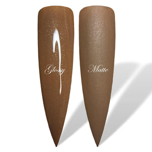 Distant Brown Shimmer Glossy & Matte HEMA Free Gel Nail Polish Swatches 