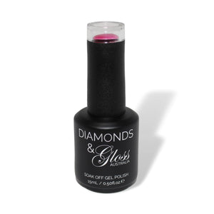 Dusty Rose Pink Shimmer HEMA Free Gel Nail Polish Diamonds & Gloss Australia 15ml Bottle Vegan , Cruelty Free