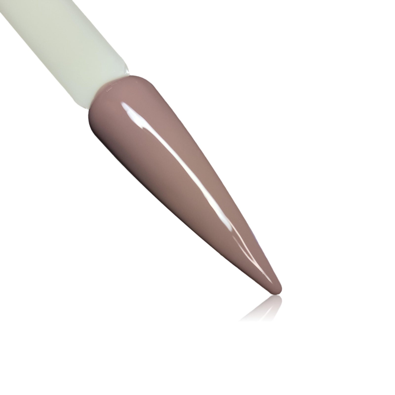 Ebony Brown Mauve HEMA Free Gel Polish on Nail Swatch Stick 