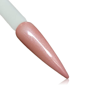 Ethereal pink nude shimmer  HEMA Free Gel Polish on Nail Swatch Stick 