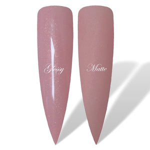 Ethereal pink nude shimmer Glossy & Matte HEMA Free Gel Nail Polish Swatches 