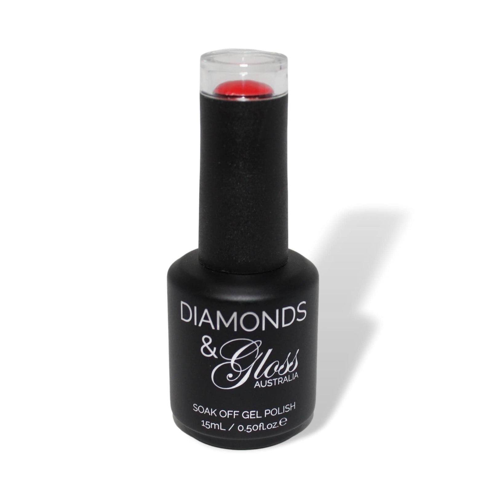 Fire Engine Red  HEMA Free Gel Nail Polish Diamonds & Gloss Australia 15ml Bottle Vegan , Cruelty Free