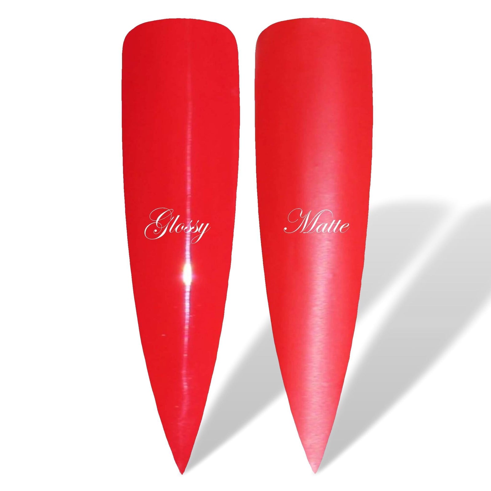 Fire Engine Red Glossy & Matte HEMA Free Gel Nail Polish Swatches 