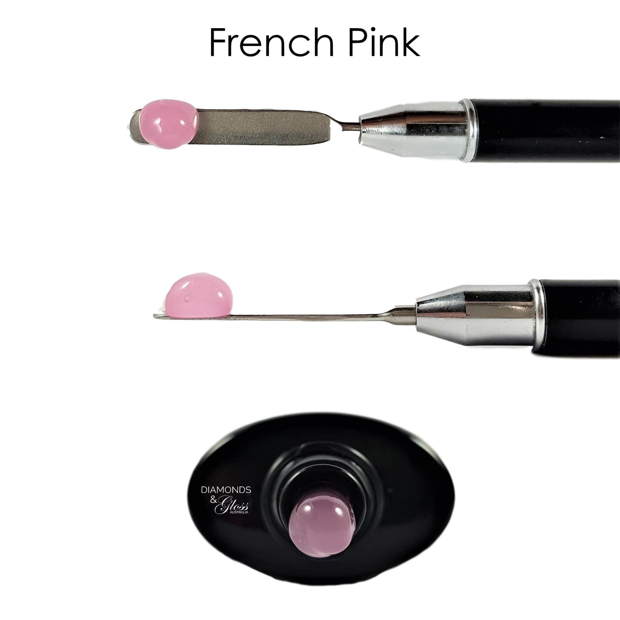 French Pink Polygel Hema Free Diamonds & Gloss Australia Polygel Nails at Home