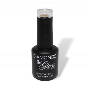 Glam Gold Glitter HEMA Free Gel Nail Polish Diamonds & Gloss Australia 15ml Bottle Vegan , Cruelty Free