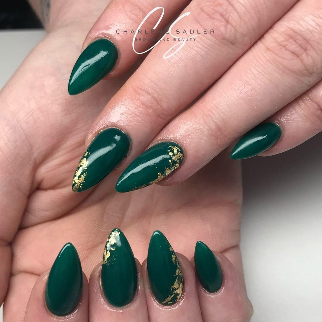 Greenstone Green HEMA Free Gel Nail Polish Diamonds & Gloss Australia Painted on Gel , Polygel and Acrylic Nails with Nail Art. Vegan , Cruelty Free