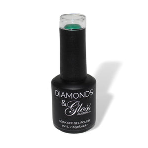 Happy Holidays Green Shimmer HEMA Free Gel Nail Polish Diamonds & Gloss Australia 15ml Bottle Vegan , Cruelty Free
