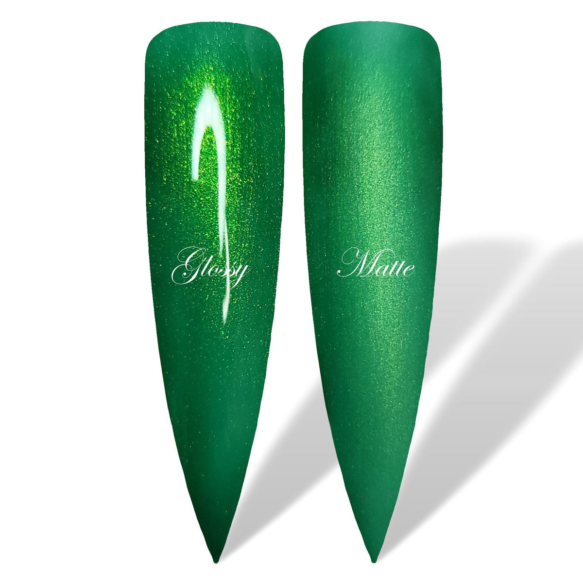 Happy Holidays Green Shimmer Glossy &amp; Matte HEMA Free Gel Nail Polish Swatches 