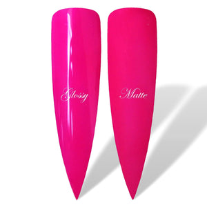 Hot Pink Neon Glossy & Matte HEMA Free Gel Nail Polish Swatches 