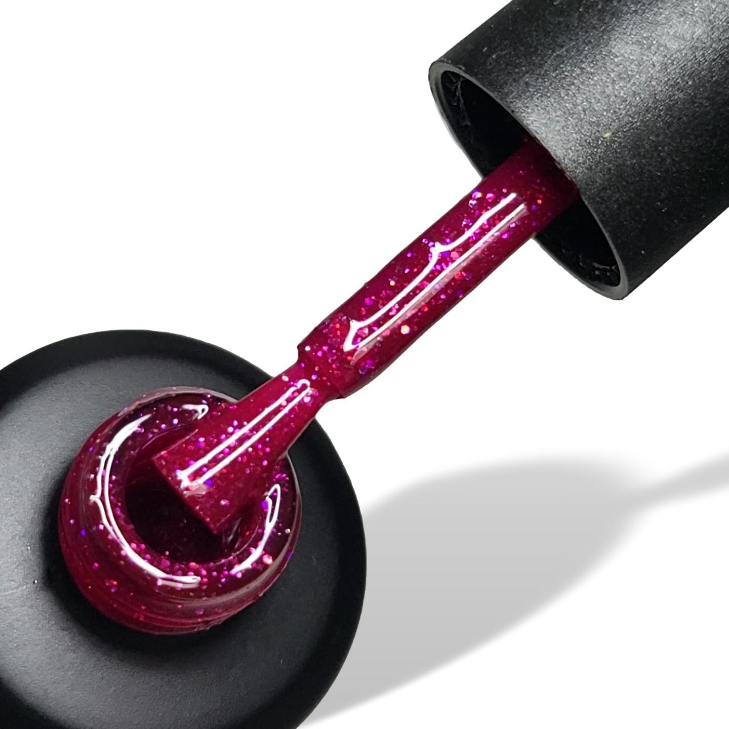 Intrigued Pink Holographic Glitter  HEMA Free Gel Nail Polish 15ml Bottle & Brush 