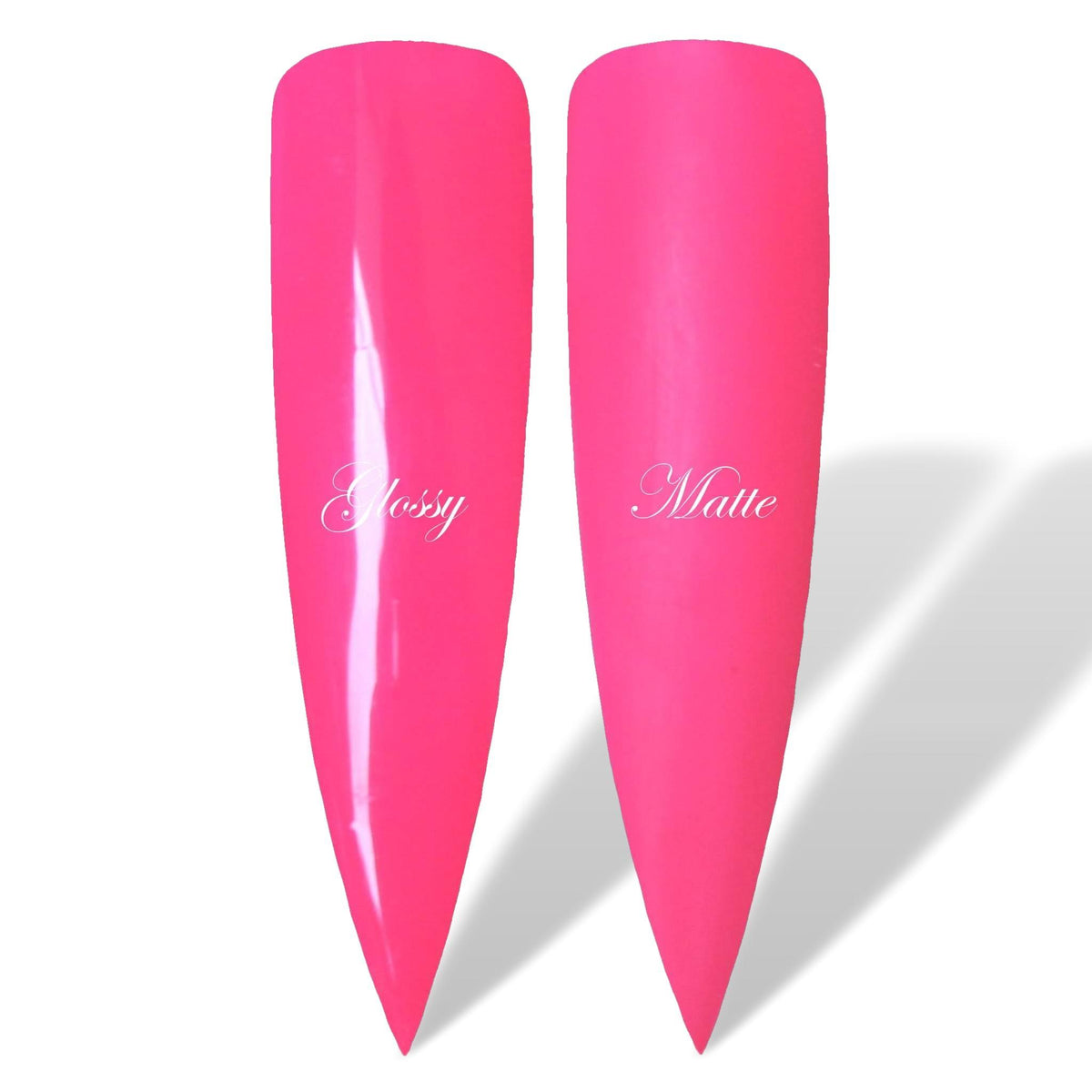 Kiss Me Hot Neon Pink Glossy &amp; Matte HEMA Free Gel Nail Polish Swatches 
