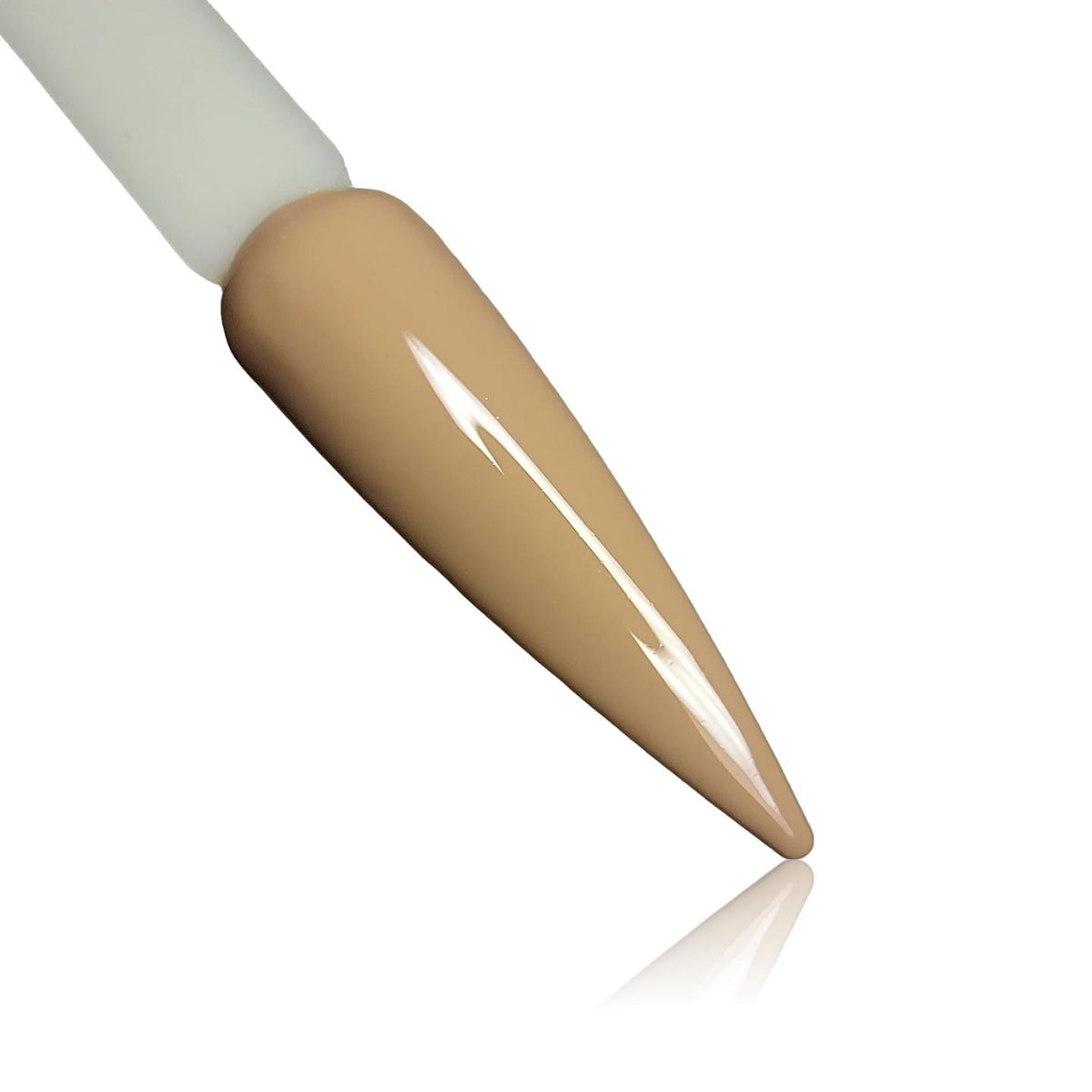 Latte Natural Brown HEMA Free Gel Polish on Nail Swatch Stick 