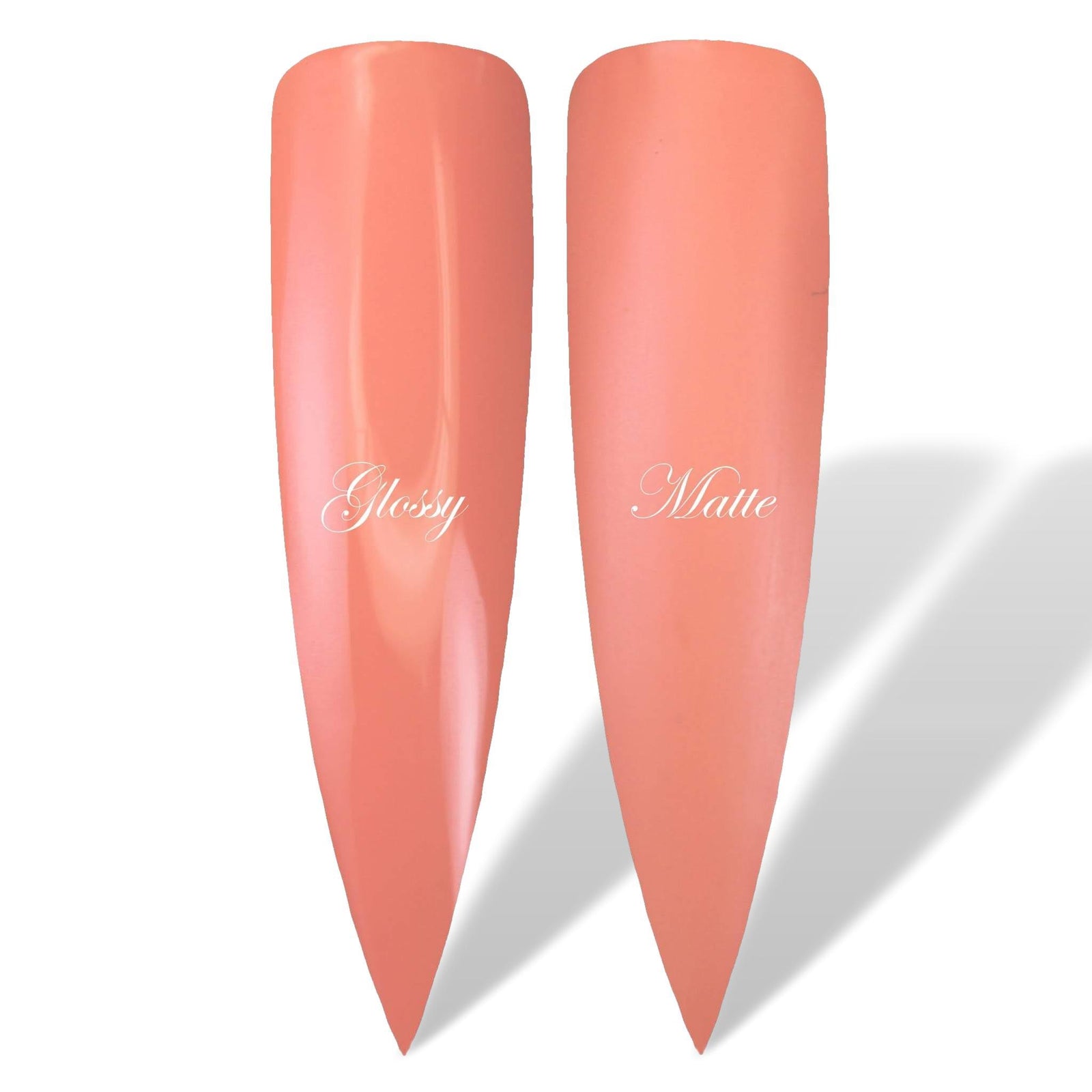 Light Coral Glossy & Matte HEMA Free Gel Nail Polish Swatches 
