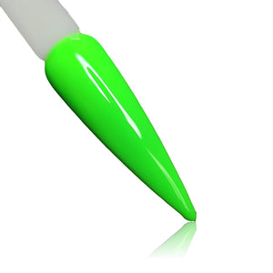 Lime Burst Neon Green HEMA Free Gel Polish on Nail Swatch Stick