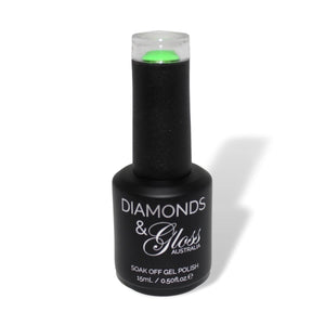 Lime Burst Neon Green HEMA Free Gel Nail Polish Diamonds & Gloss Australia 15ml Bottle Vegan , Cruelty Free
