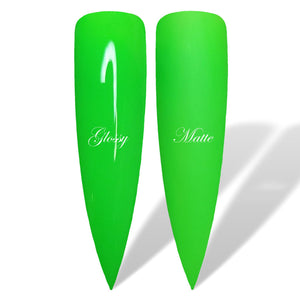Lime Burst Neon Green Glossy & Matte HEMA Free Gel Nail Polish Swatches