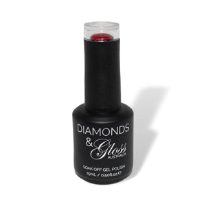 Lipstick Red Shimmer  HEMA Free Gel Nail Polish Diamonds & Gloss Australia 15ml Bottle Vegan , Cruelty Free