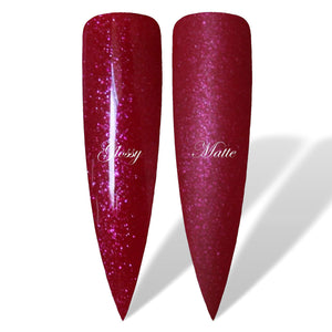 Lipstick Red Shimmer Glossy & Matte HEMA Free Gel Nail Polish Swatches 