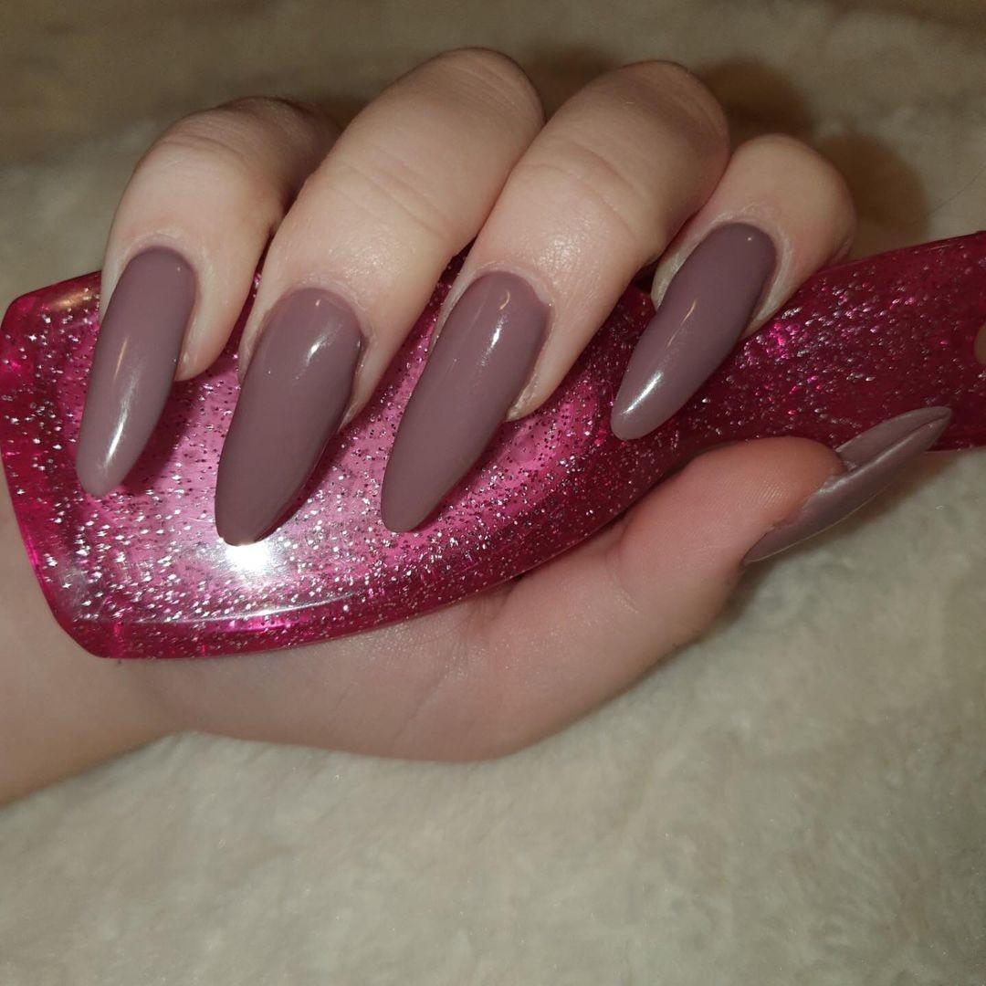 Mauve HEMA Free Gel Nail Polish Diamonds & Gloss Australia Painted on Gel , Polygel and Acrylic Nails with Nail Art. Vegan , Cruelty Free