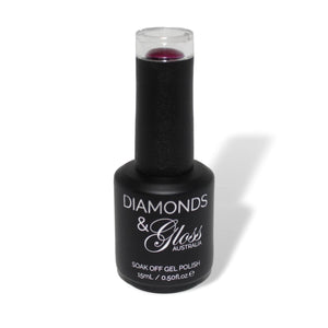Merlot Deep Purple Maroon Shimmer HEMA Free Gel Nail Polish Diamonds & Gloss Australia 15ml Bottle Vegan , Cruelty Free
