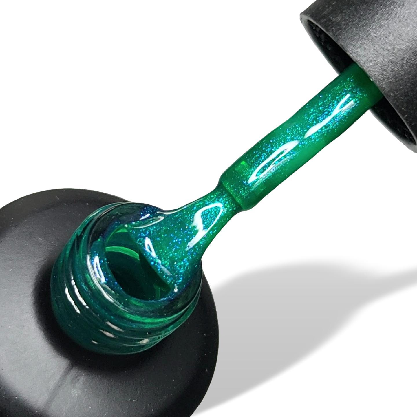 Mermaid Green Shimmer HEMA Free Gel Nail Polish 15ml Bottle & Brush