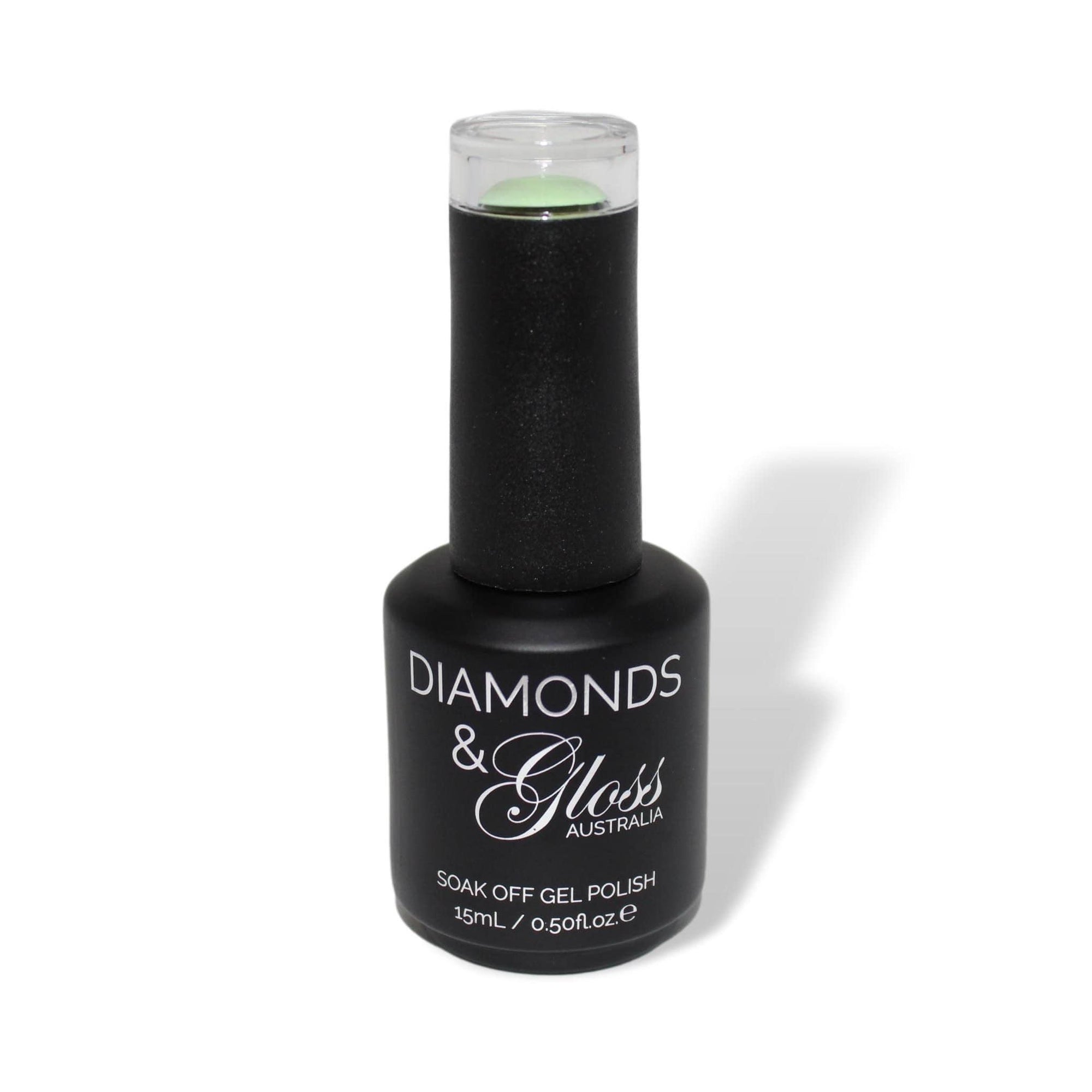 Mint Light Green HEMA Free Gel Nail Polish Diamonds & Gloss Australia 15ml Bottle Vegan , Cruelty Free