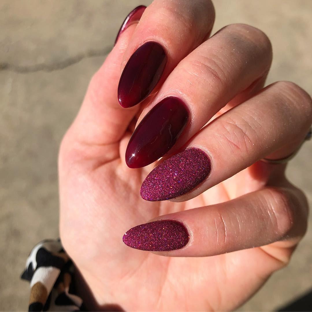Moulin Rouge Maroon HEMA Free Gel Nail Polish Diamonds & Gloss Australia Painted on Gel , Polygel and Acrylic Nails with Nail Art. Vegan , Cruelty Free