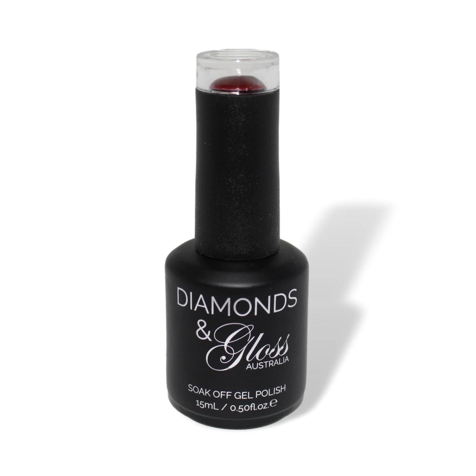 Moulin Rouge Maroon HEMA Free Gel Nail Polish Diamonds & Gloss Australia 15ml Bottle Vegan , Cruelty Free