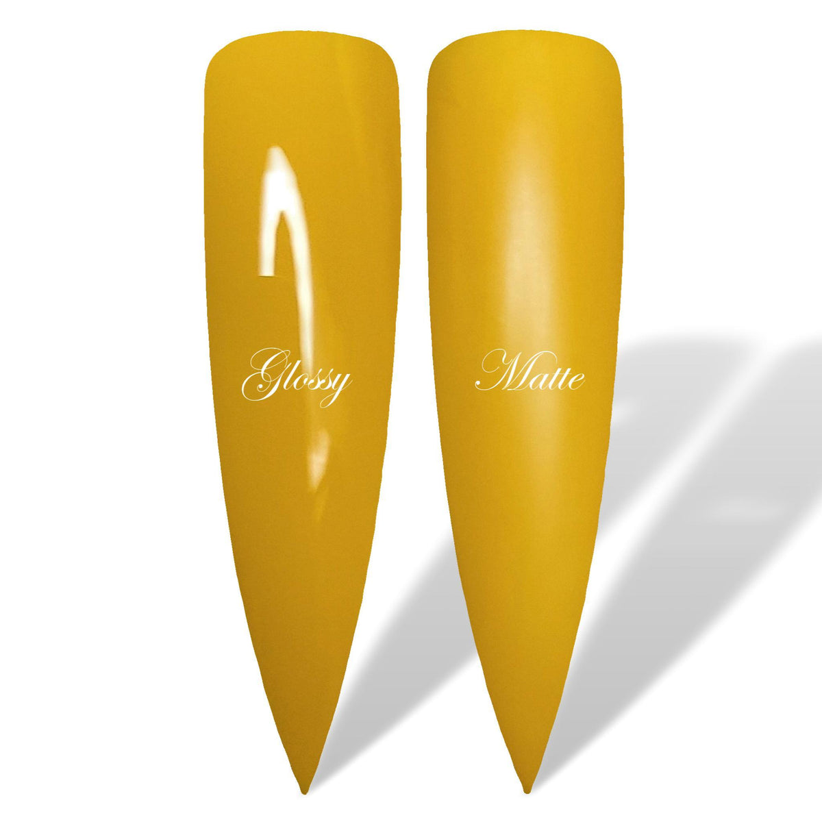 Mustard Yellow Glossy &amp; Matte HEMA Free Gel Nail Polish Swatches