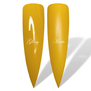 Mustard Yellow Glossy & Matte HEMA Free Gel Nail Polish Swatches