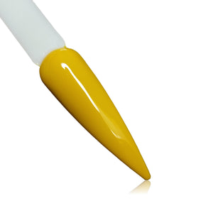 Mustard Yellow HEMA Free Gel Polish on Nail Swatch Stick