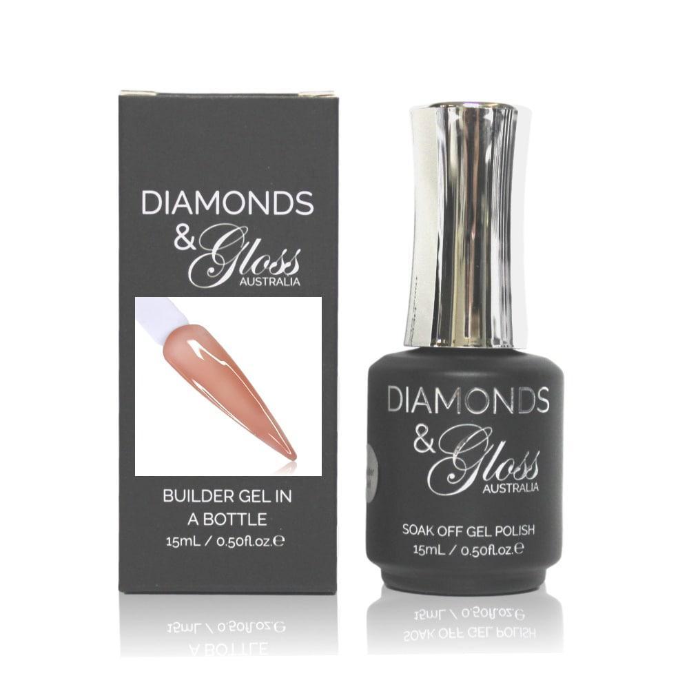 Natural Pink Builder Gel In A Bottle HEMA Free, Builder Gel Hard Gel Nails, Diamonds &amp; Gloss Australia HEMA Free Nail Supplies